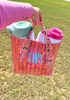 Striped Tote Bag + Scarf