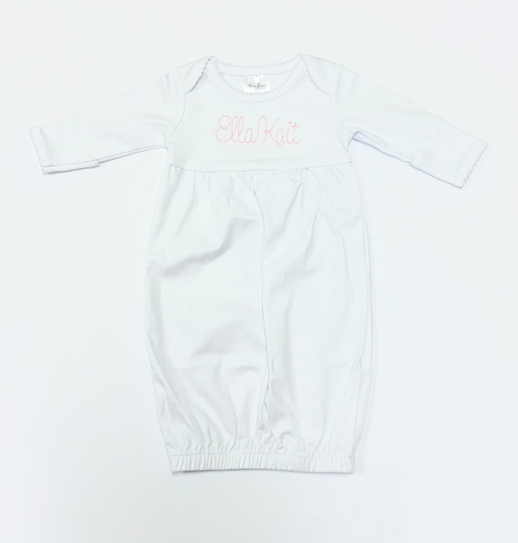 Picot Trim Baby Gown