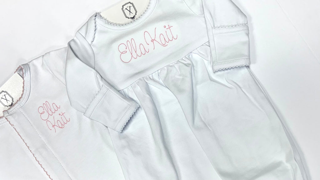 Picot Trim Baby Gown