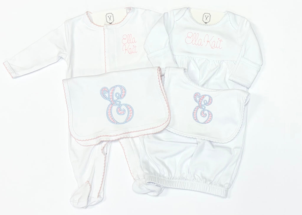 Picot Trim Baby Gown